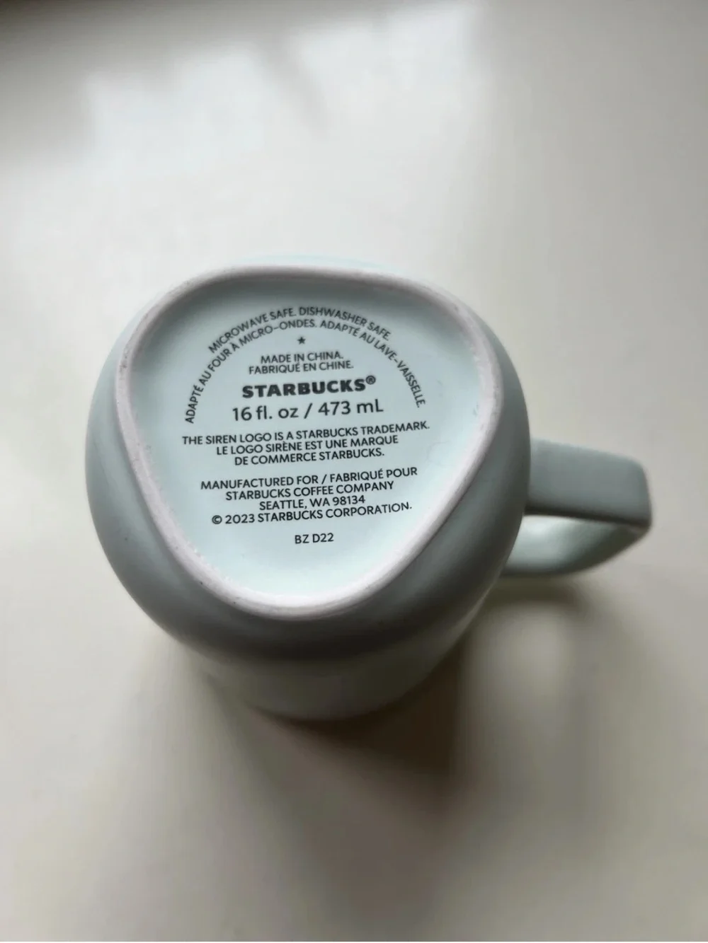 Starbucks Mint Green Recycled Ceramic Triangular Bottom Siren grey2
